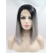 Synthetic Lace Front 13" Straight Ombre/2 Tone Without Bangs Chin Length Wigs