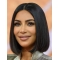Lace Front Chin Length Black Straight Bobs Kim Kardashian Wigs