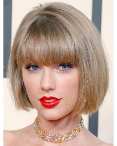 Lace Front Chin Length Blonde Straight Bobs Taylor Swift Wigs Lace Front Chin Length Blonde Straight Bobs Taylor Swift Wigs