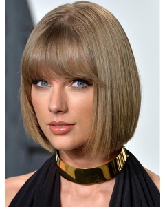 Capless Chin Length Blonde Straight Bobs Taylor Swift Wigs Capless Chin Length Blonde Straight Bobs Taylor Swift Wigs