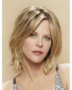 Straight Chin Length Blonde Synthetic Meg Ryan Wigs Straight Chin Length Blonde Synthetic Meg Ryan Wigs