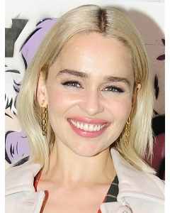 Straight 12" Chin Length Blonde Synthetic Emilia Clarke Wigs Straight 12" Chin Length Blonde Synthetic Emilia Clarke Wigs