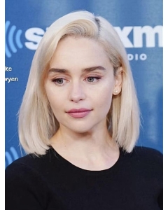 Straight 12" Chin Length Grey Synthetic Emilia Clarke Wigs Straight 12" Chin Length Grey Synthetic Emilia Clarke Wigs