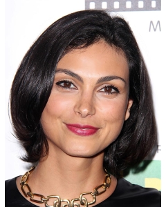 Straight 12" Chin Length Black Synthetic Morena Baccarin Wigs Straight 12" Chin Length Black Synthetic Morena Baccarin Wigs