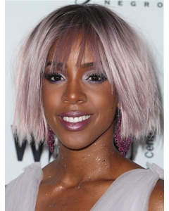 Straight Pink Bobs Lace Front Chin Length Kelly Rowland Wigs Straight Pink Bobs Lace Front Chin Length Kelly Rowland Wigs