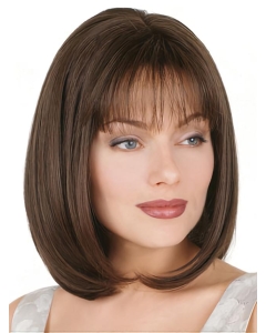 Glamorous Brown Straight Chin Length Petite Wigs Glamorous Brown Straight Chin Length Petite Wigs
