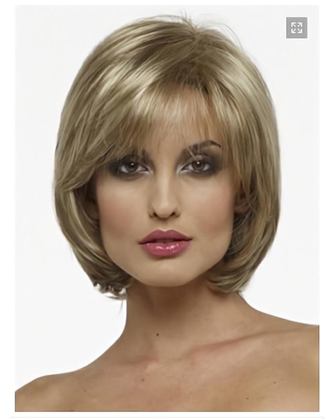 Graceful Blonde Straight Chin Length Bob Wigs Graceful Blonde Straight Chin Length Bob Wigs
