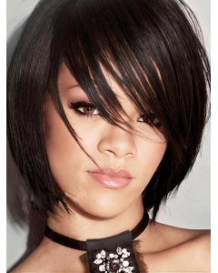 Affordable Black Straight Chin Length Rihanna Wigs Affordable Black Straight Chin Length Rihanna Wigs