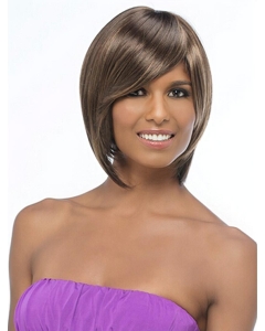 Impressive Brown Straight Chin Length African American Wigs Impressive Brown Straight Chin Length African American Wigs