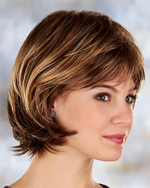 Brown Sassy Straight Synthetic Medium Wigs Brown Sassy Straight Synthetic Medium Wigs
