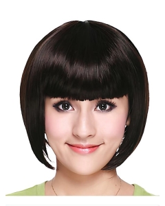 Trendy Black Straight Chin Length Bob Wigs Trendy Black Straight Chin Length Bob Wigs