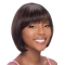 Refined Auburn Straight Chin Length African American Wigs