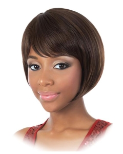 Affordable Brown Straight Chin Length African American Wigs Affordable Brown Straight Chin Length African American Wigs