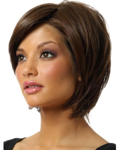 Stylish Brown Synthetic Chin Length Bob Wigs
