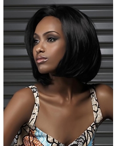 Black Straight Synthetic Mature Medium Wigs Black Straight Synthetic Mature Medium Wigs