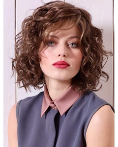Monofilament Blonde Chin Length Curly 10" Layered Synthetic Wigs Monofilament Blonde Chin Length Curly 10" Layered Synthetic Wigs