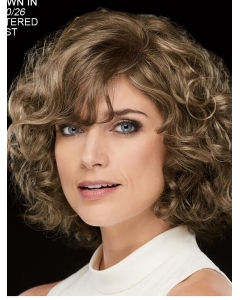 Curly Brown Chin Length 10" Stylish Classic Wigs Curly Brown Chin Length 10" Stylish Classic Wigs