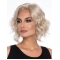 12" Curly Platinum Blonde Monofilament Wig Without Bangs