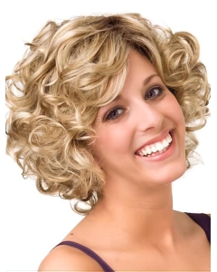 Buy Human Hair Blonde Layered Curly 10" Wigs Buy Human Hair Blonde Layered Curly 10" Wigs