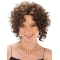Designed Brown Curly Chin Length Synthetic Wigs