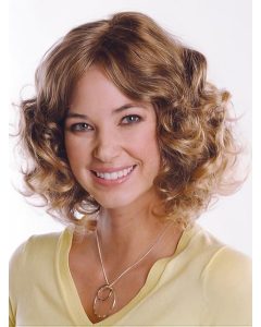 Brown Faddish Curly Remy Human Hair Medium Wigs Brown Faddish Curly Remy Human Hair Medium Wigs