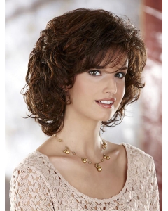 Easeful Brown Curly Chin Length Classic Wigs Easeful Brown Curly Chin Length Classic Wigs