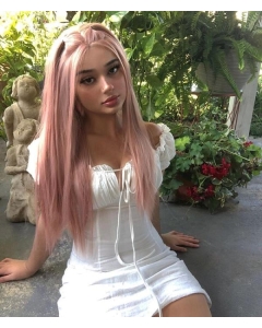 Pink Long Straight Bitter Sweet Synthetic Lace Front Wigs For Women Pink Long Straight Bitter Sweet Synthetic Lace Front Wigs For Women