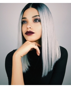 China Fashion Short Straight  Ashen Princess Synthetic Lace Front Wigs For Women China Fashion Short Straight  Ashen Princess Synthetic Lace Front Wigs For Women