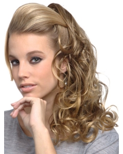 Stylish Blonde Curly Long Clip in Hairpieces Stylish Blonde Curly Long Clip in Hairpieces
