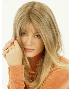 Fashion Blonde Straight Long Hair Falls & Half Fashion Blonde Straight Long Hair Falls & Half