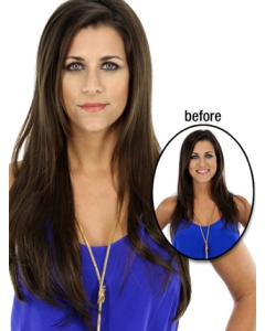 Online Brown Straight Long Hair Falls & Half Hairpieces Online Brown Straight Long Hair Falls & Half Hairpieces