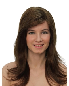 100% Hand-tied Brown 16" Long Straight  Without Bangs  Human Hair Women Wigs 100% Hand-tied Brown 16" Long Straight  Without Bangs  Human Hair Women Wigs