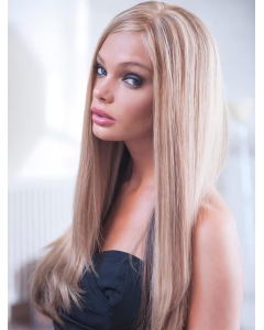20" Long 100% Hand-tied Lace Front Blonde Layered Human Hair Wigs 20" Long 100% Hand-tied Lace Front Blonde Layered Human Hair Wigs