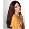 Straight Long 100% Hand-tied Lace Front Brown Without Bangs Human Hair Wigs For Women