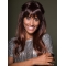 High Quality Capless Long Straight Auburn With Bangs African American Synthetic Women Wigs