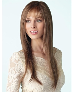 Quality  Capless Monofilament Long Brown With Bangs Straight Synthetic Women Wigs Quality  Capless Monofilament Long Brown With Bangs Straight Synthetic Women Wigs