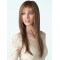 Quality  Capless Monofilament Long Brown With Bangs Straight Synthetic Women Wigs