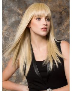 16" Long Blonde Straight Capless With Bangs Synthetic Women Wigs  16" Long Blonde Straight Capless With Bangs Synthetic Women Wigs