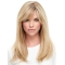  18" Long Straight With Bangs 100% Hand-Tied Mono Top Human Hair Women Wigs