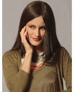 14'' Long Straight Brown Capless Human Hair Women Wig 14'' Long Straight Brown Capless Human Hair Women Wig