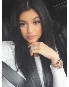 Affordable 20'' Long Straight Full Lace Black Without Bangs Kylie Jenner Remy Huma Hair Wigs Affordable 20'' Long Straight Full Lace Black Without Bangs Kylie Jenner Remy Huma Hair Wigs