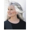18'' Long Straight Capless Synthetic Grey Lady  Wigs