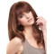 18'' Long Wavy Fashion Auburn Monofilament Lace Front Remy Human Hair Women Wigs