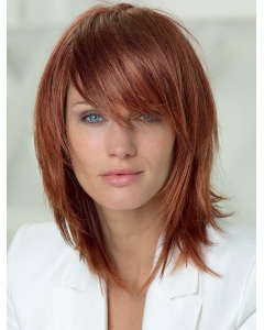 14'' Beautiful Long Straight Capless Fashional Auburn Layered Human Hair Women Wigs 14'' Beautiful Long Straight Capless Fashional Auburn Layered Human Hair Women Wigs