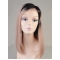 14'' Long Straight Ombre Color Customized Full Lace  Lob Full Blunt Ends Human Hair Women Wig