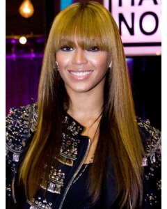 20'' Beyonce Knowles Trendy Lovely Long Straight with Blunt Bangs Glueless Lace Front  100% Human Hair Women wigs 20'' Beyonce Knowles Trendy Lovely Long Straight with Blunt Bangs Glueless Lace Front  100% Human Hair Women wigs