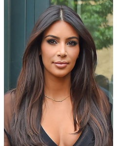 24''  Long Straight Lace Front Kim Kardashian Middle Parting  Human Hair Women Wigs  24''  Long Straight Lace Front Kim Kardashian Middle Parting  Human Hair Women Wigs