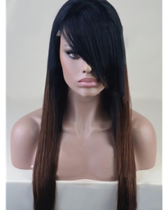 22'' Long Straight Ombre Color Full Lace Human Hair Women Wig 22'' Long Straight Ombre Color Full Lace Human Hair Women Wig