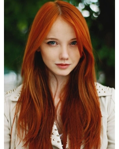 20'' Long Straight Fashionable Capless Copper Remy Human Hair Women Wigs 20'' Long Straight Fashionable Capless Copper Remy Human Hair Women Wigs