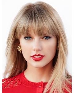18'' Popular Long Straight With Bangs  Lace Front Blonde Synthetic Taylor Swift Inspired Women Wigs 18'' Popular Long Straight With Bangs  Lace Front Blonde Synthetic Taylor Swift Inspired Women Wigs